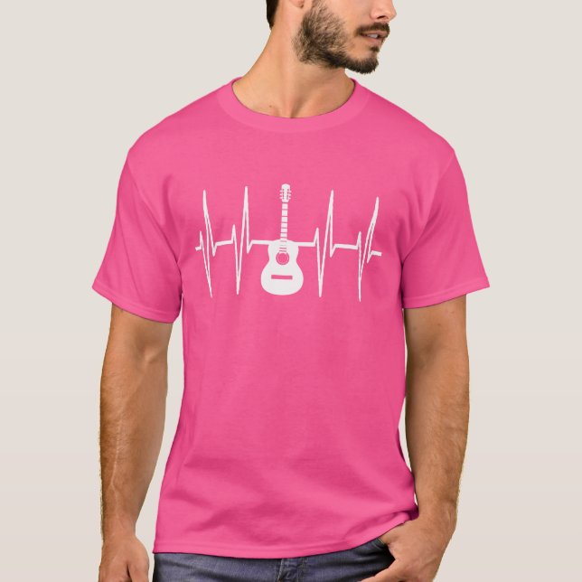 Guitarra Jugador Heartbeat T- Camiseta Con Gui Acú (Anverso)
