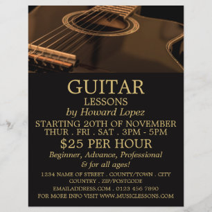 Guitarra negra, lecciones de guitarra, publicidad