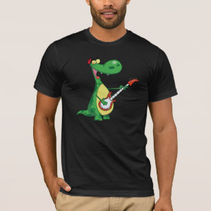 Guitarra que juega la camiseta para hombre del