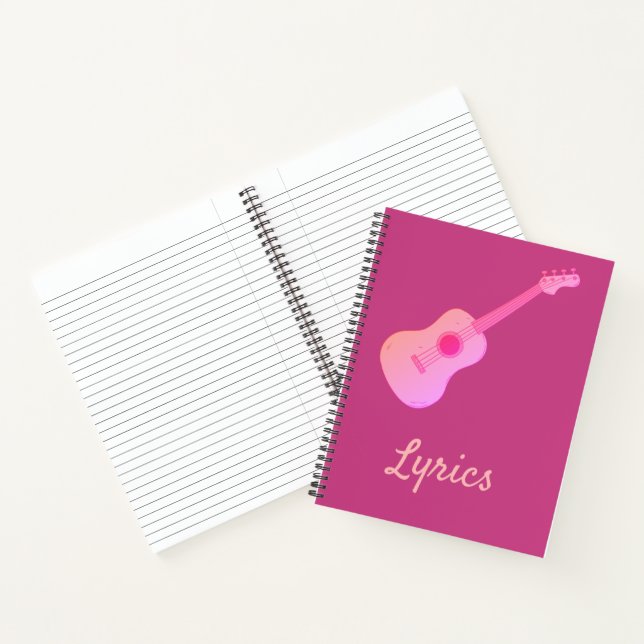 Guitarra rosa para cuaderno de letras (Interior)