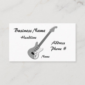 guitarra, tarjeta de visita