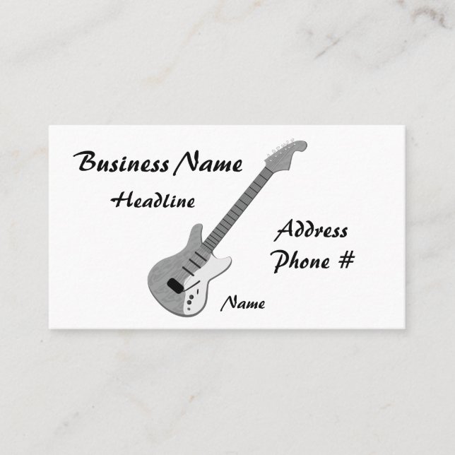 guitarra, tarjeta de visita (Anverso)