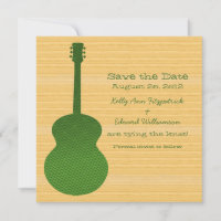 Guitarra verde del país Guardar la invitación de f