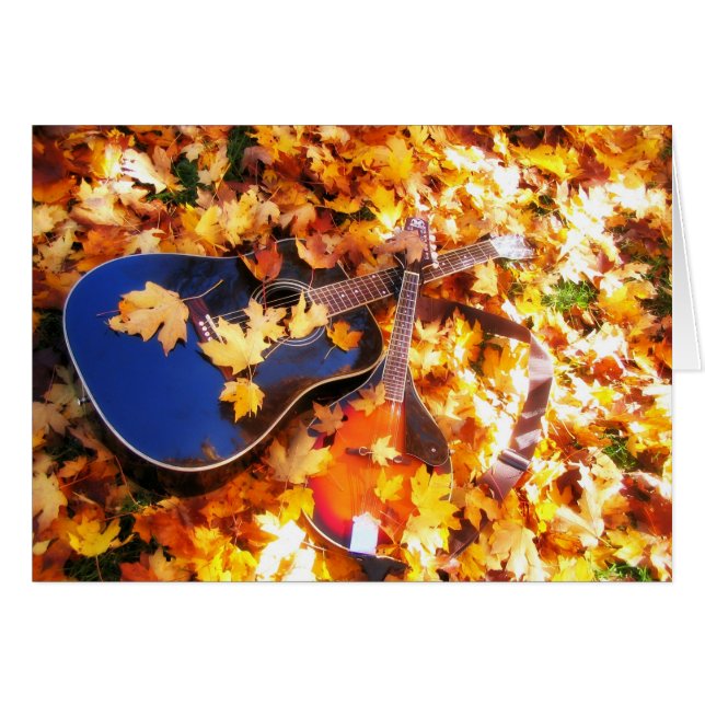 Guitarra y mandolina en las hojas (Anverso (Horizontal))