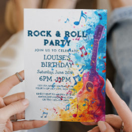 Guitarra y notas Invitación a la fiesta de Rock An
