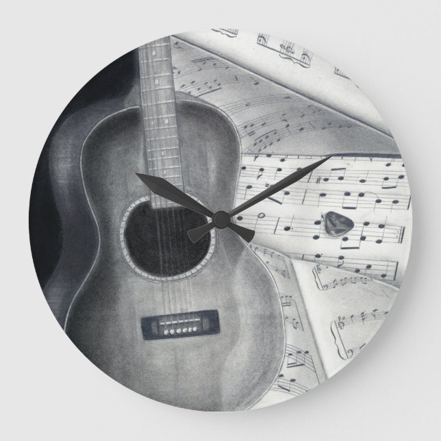 Guitarra y reloj de pared de la partitura (Anverso)