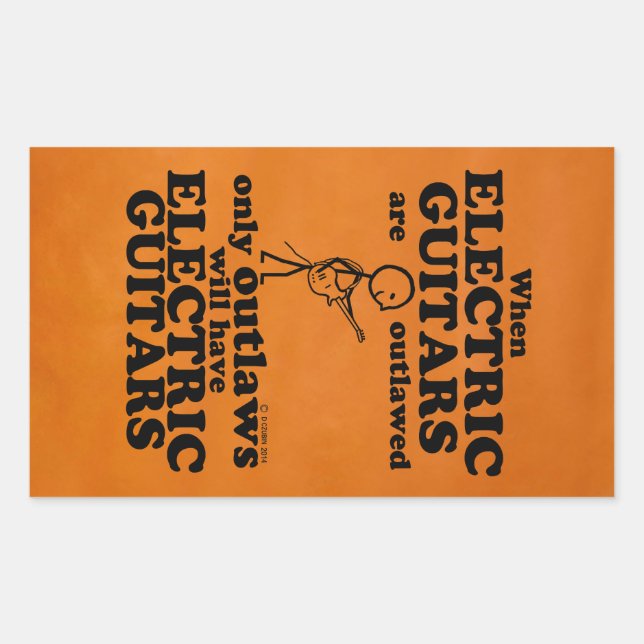 Guitarras eléctricas Pegatina rectangular ilegal (Anverso)