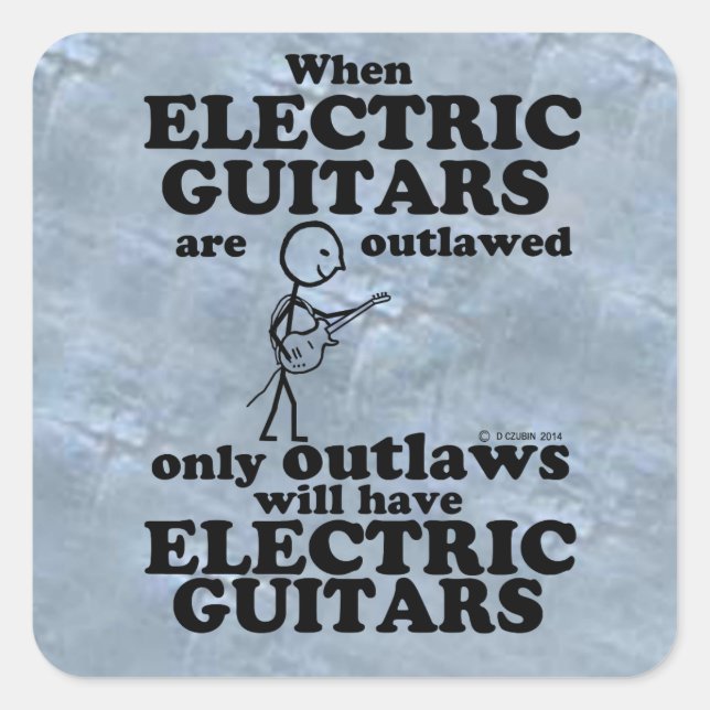 Guitarras eléctricas prohibieron el Pegatina cuadr (Anverso)