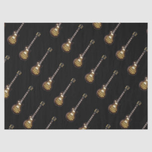 Guitarras en el papel seda negro