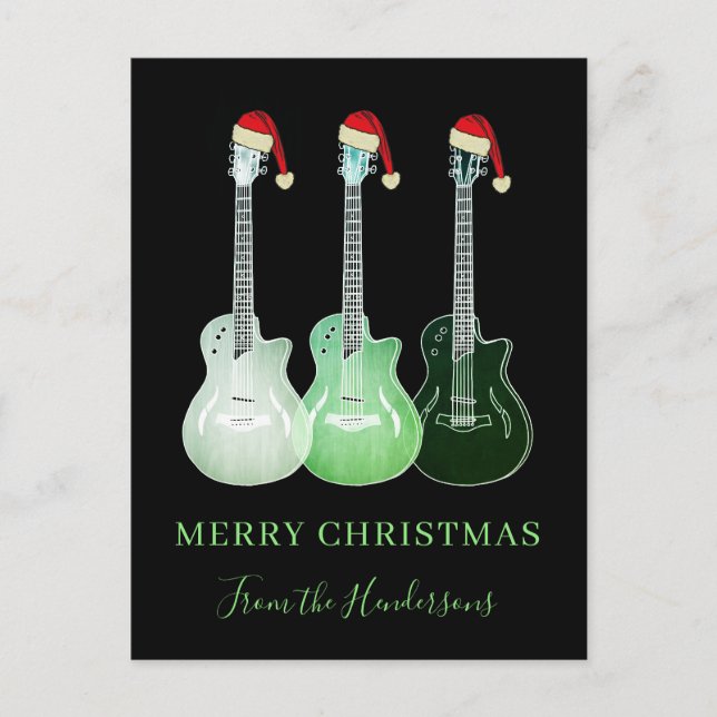 Guitarras personalizadas de Feliz Navidad (Anverso)