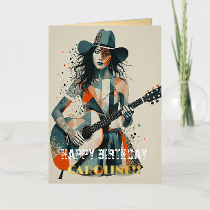Guitarrista Country Girl Arte Inspirador Personali