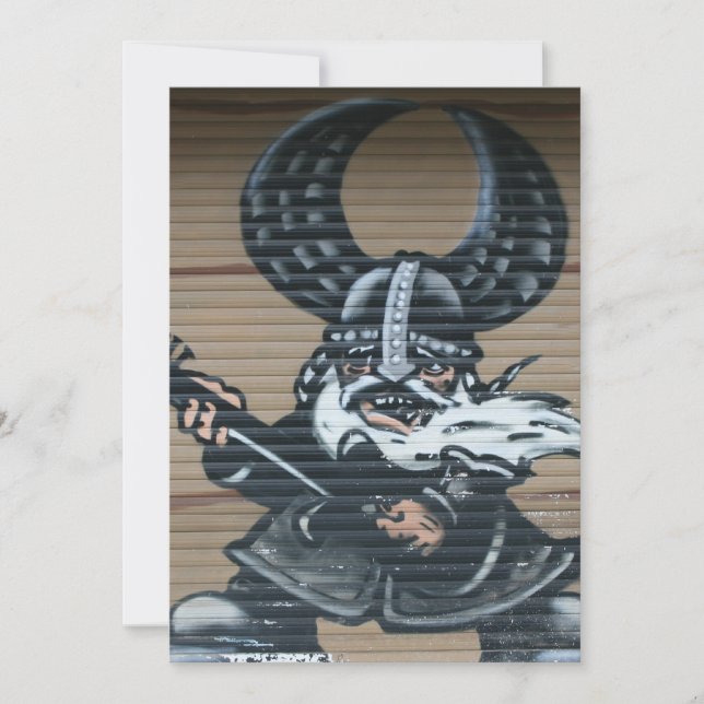 Guitarrista vikino Graffiti, Berlín, Alemania (Anverso)