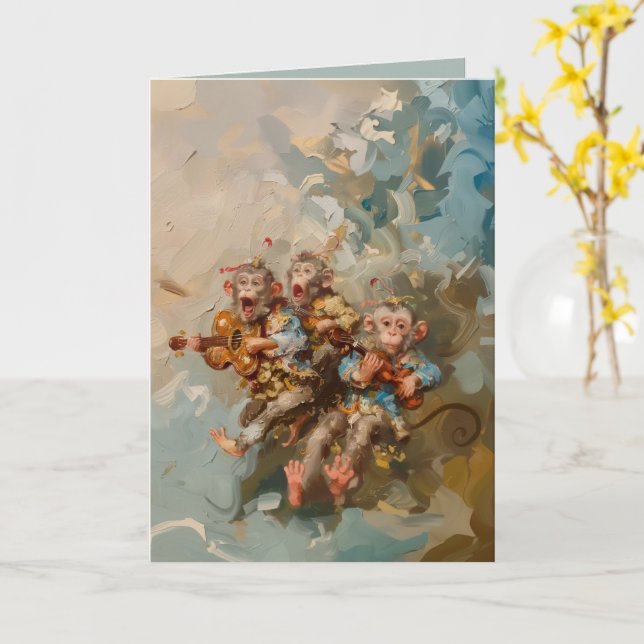 Guitars - Tarjeta de felicitación doblada (flor amarilla)