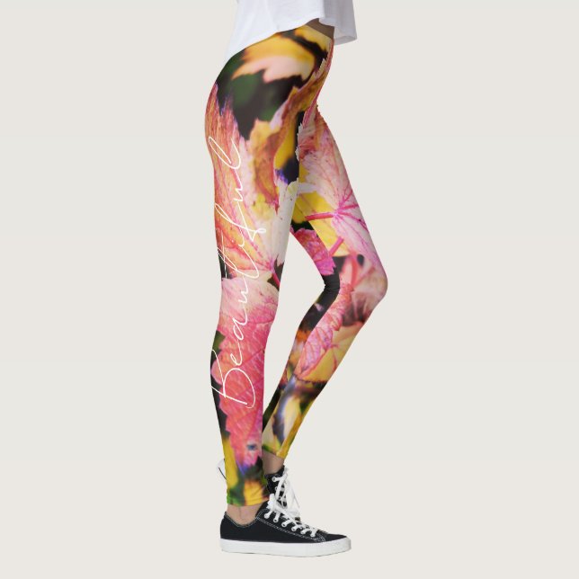 Gula leggings i unik design  (Derecha)