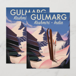 Gulmarg Kashmiri poster de esquí de India