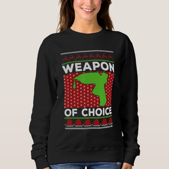 Gun caliente Pistol Navidades feos Sweater Crafter (Anverso)