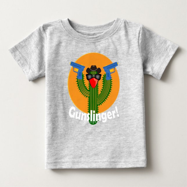 Gunslinger Cactus Design - Baby Fine Jersey T-Shir (Anverso)