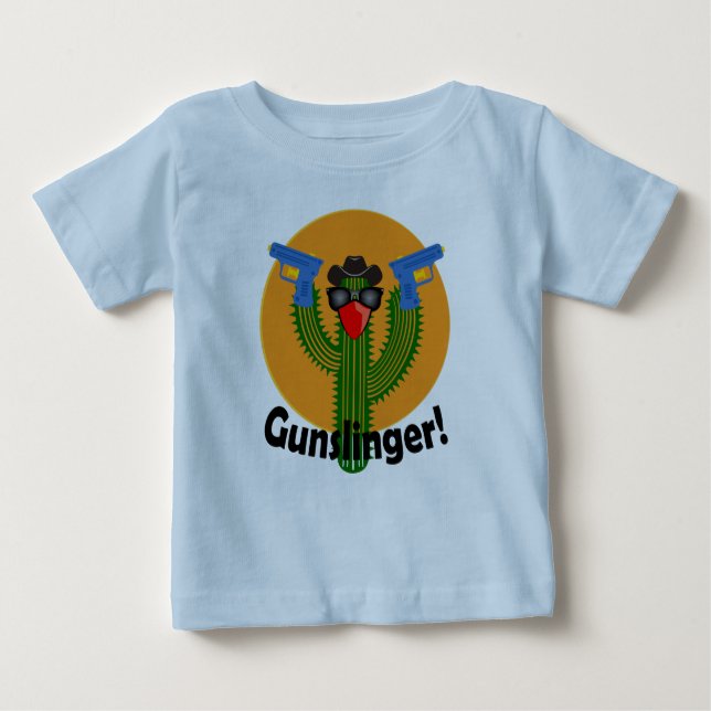 Gunslinger Cactus Design - Baby Fine Jersey T-Shir (Anverso)
