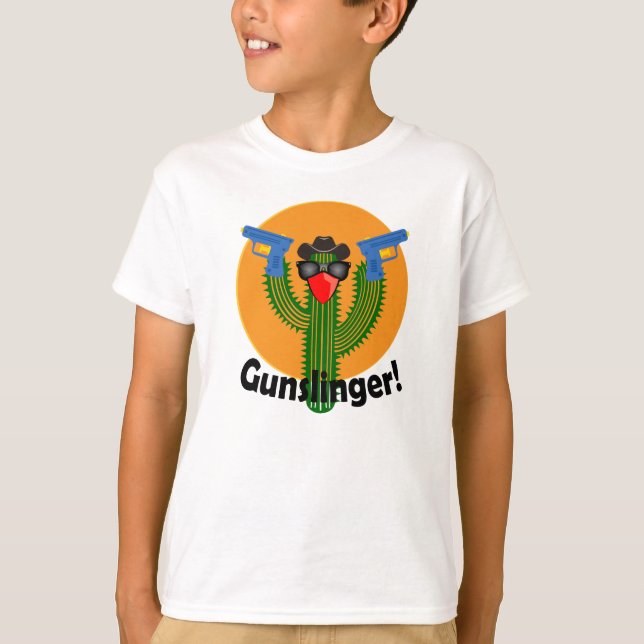 Gunslinger Cactus Design - Camiseta básica para ni (Anverso)