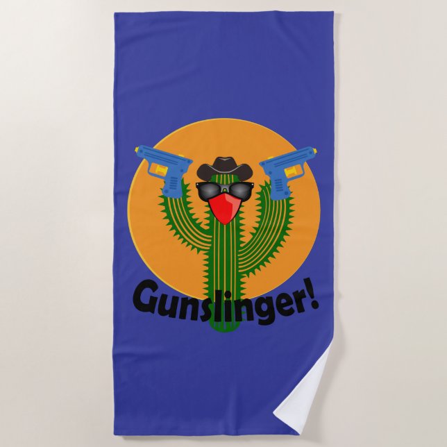 Gunslinger Cactus Design - Toalla de playa (Anverso)