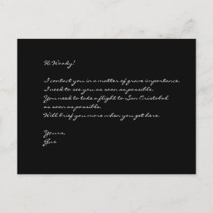 "Gus te necesita..." Postal