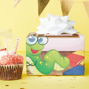 Gusano De Libros En Papel De Envoltura De Clase