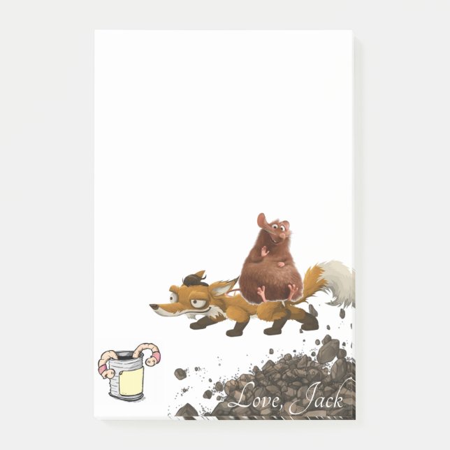 Gusano de ratón Fox para notas Post-it (Anverso)
