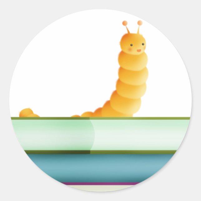 Gusano del libro - pegatinas (Anverso)