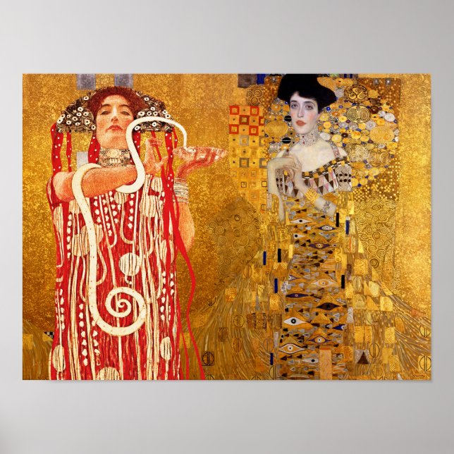 Gustav Klimt, cuadros Collage, arte combinado (Frente)