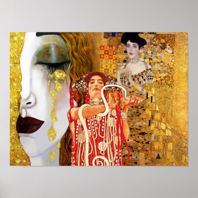 Gustav Klimt, cuadros Collage, arte combinado (Frente)