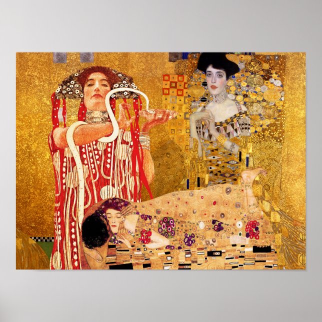 Gustav Klimt, cuadros Collage, arte combinado (Frente)