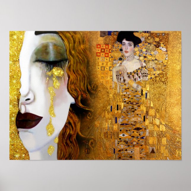 Gustav Klimt, cuadros Collage, arte combinado (Frente)