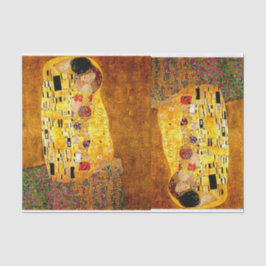 Gustav Klimt, El Beso, Papel    Tejido