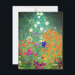 Gustav Klimt Flower Garden Card<br><div class="desc">Tarjeta con la pintura al óleo del jardín de flores de Gustav Klimt (1906). Un bonito jardín de flores moradas,  rojas,  blancas,  azules y naranjas. Un gran regalo para los amantes del arte Art Nouveau y austriaco.</div>