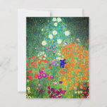 Gustav Klimt Flower Garden Card<br><div class="desc">Tarjeta con la pintura al óleo del jardín de flores de Gustav Klimt (1906). Un bonito jardín de flores moradas,  rojas,  blancas,  azules y naranjas. Un gran regalo para los amantes del arte Art Nouveau y austriaco.</div>