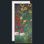 Gustav Klimt Flower Garden Card<br><div class="desc">Tarjeta con la pintura al óleo de Gustav Klimt en el Farm Garden con Sunflowers (1907). Un bonito jardín de girasoles y exquisitos flores azules,  rojas,  violetas,  rosas y blancas. Un gran regalo para los amantes del arte Art Nouveau y austriaco.</div>