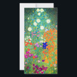 Gustav Klimt Flower Garden Card<br><div class="desc">Tarjeta con la pintura al óleo del jardín de flores de Gustav Klimt (1906). Un bonito jardín de flores moradas,  rojas,  blancas,  azules y naranjas. Un gran regalo para los amantes del arte Art Nouveau y austriaco.</div>