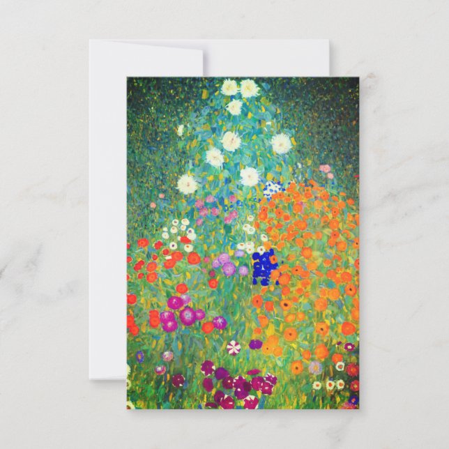 Gustav Klimt Flower Garden Card (Anverso)