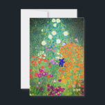 Gustav Klimt Flower Garden Card<br><div class="desc">Tarjeta con la pintura al óleo del jardín de flores de Gustav Klimt (1906). Un bonito jardín de flores moradas,  rojas,  blancas,  azules y naranjas. Un gran regalo para los amantes del arte Art Nouveau y austriaco.</div>