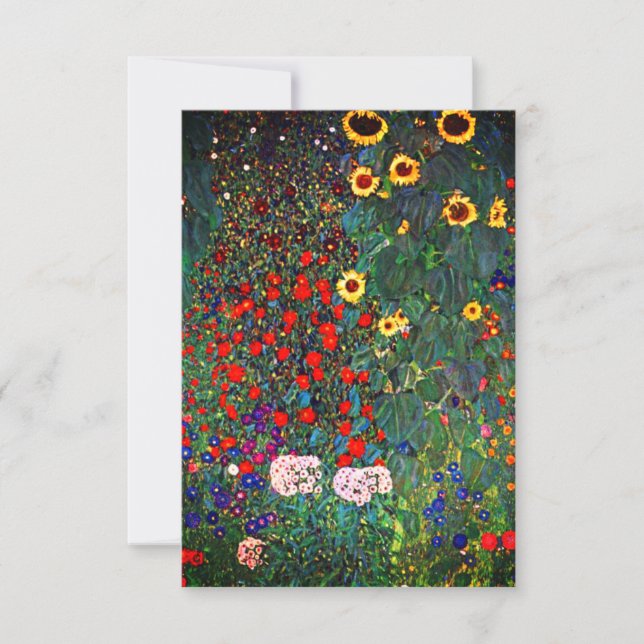 Gustav Klimt Flower Garden Card (Anverso)