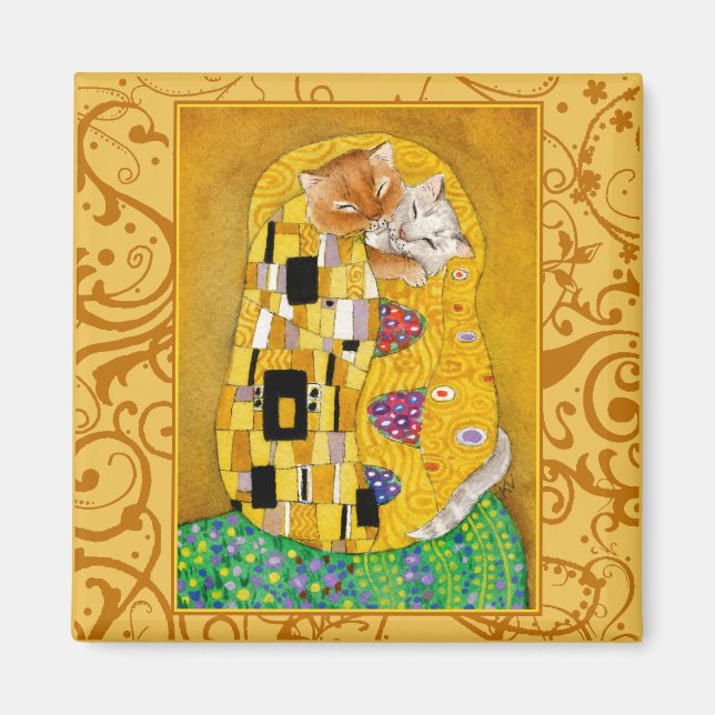 Gustav Klimt Gato Beso de oro imán (Frente)