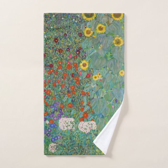 Gustav Klimt - Jardín de campo con girasoles (Toalla de mano)