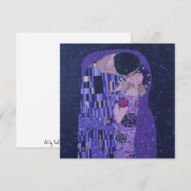 Gustav Klimt Kiss en la tarjeta plana de impresión (Anverso / Reverso)
