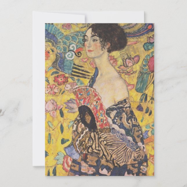 Gustav Klimt Lady Con Invitaciones De Fans (Anverso)