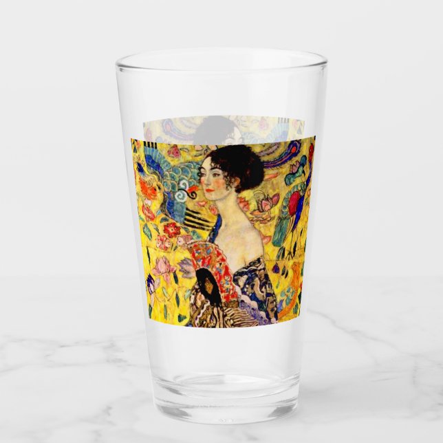 Gustav Klimt Lady con ventilador (Anverso)