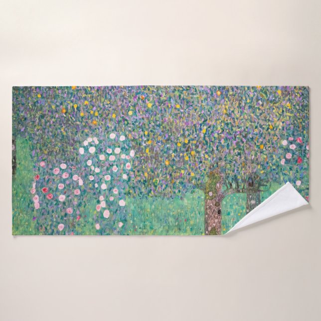 Gustav Klimt - Rosebushes bajo los árboles (Toalla de baño)