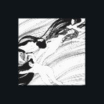 Gustav Klimt - Sangre de pez Arte japonés surreali<br><div class="desc">Gustav Klimt - Sangre de Pez Imagen surreal en blanco y negro que muestra a cuatro mujeres con cabello largo y fluido nadando con un pez en un océano submarino de movimiento etéreo y onírico.</div>