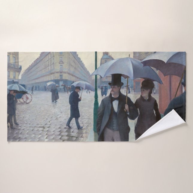 Gustave Caillebotte - Paris Street; Rainy Day (Toalla de baño)