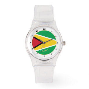 Guyana Flag watch, reloj de moda y diseño de Guyan