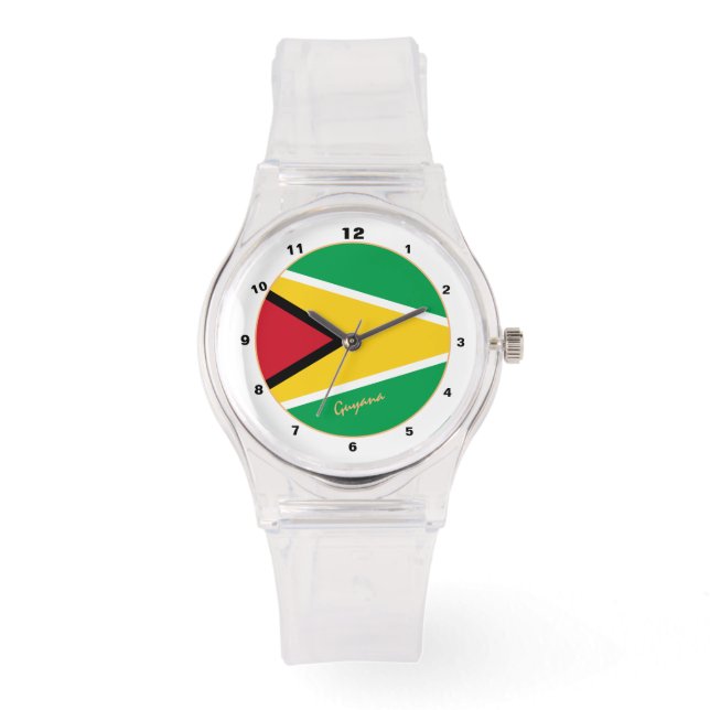 Guyana Flag watch, reloj de moda y diseño de Guyan (Anverso)